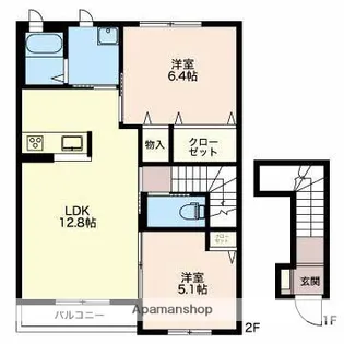 レゾナンス21 B【2階】の間取り