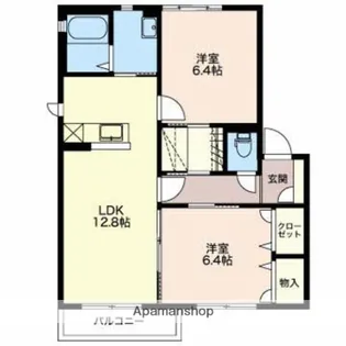 プレミアムステージWEST【206号室】の間取り