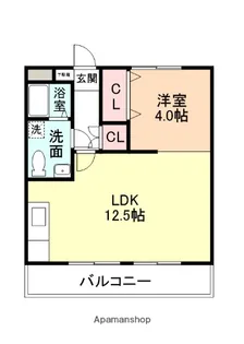 ハイムササキ【307号室】の間取り