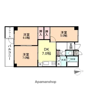 北野ハイツ【1階】の間取り