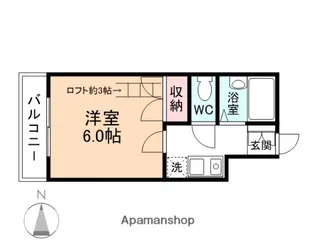 シティハイツ黒瀬【206号室】の間取り