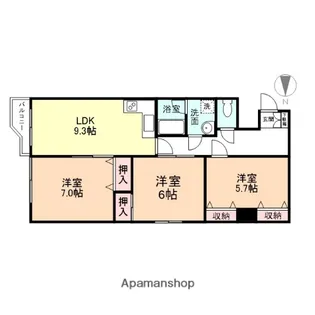 3DKの間取り画像