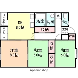 サンシャインEBARA A【205号室】の間取り