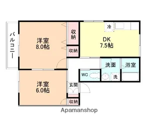 メゾンカーム【105号室】の間取り