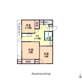 富山県富山市鵯島【マンション】の間取り