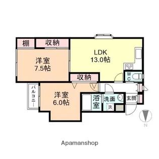 第二グレースビル【301号室】の間取り