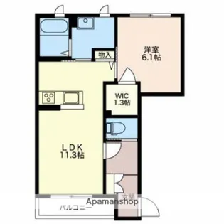 ソサイティー安養坊【1階】の間取り