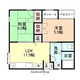 コーポラストマト【1階】の間取り