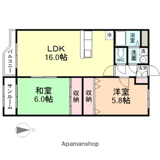 ユーシンセガワ【4階】の間取り