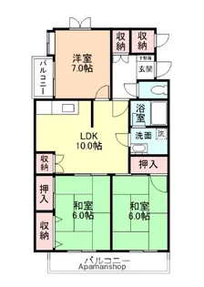 富山県富山市婦中町笹倉【マンション】の間取り