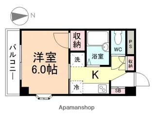 パークハイツ下新【101号室】の間取り
