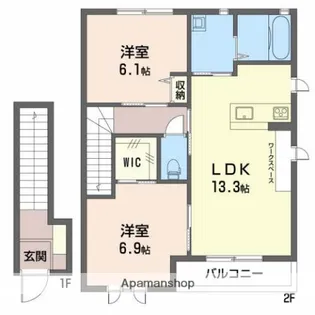 アークエンジェル【2階】の間取り