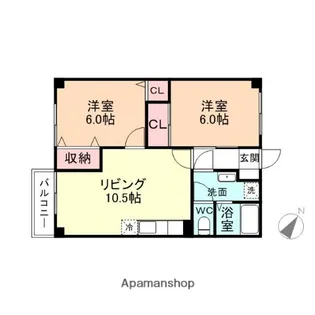 パティオ中川原【2階】の間取り