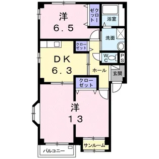 ベルビィトンB【2階】の間取り