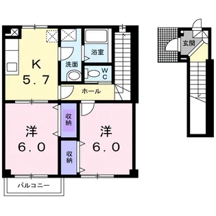 ドムス・コンドゥクターB【2階】の間取り