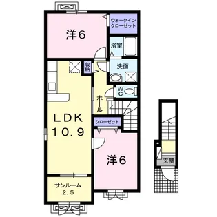 サンライズ スクエアⅠ【2階】の間取り