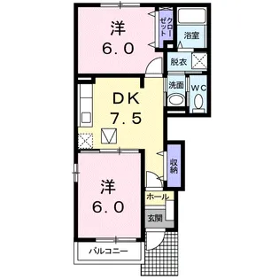 アピュエース【1階】の間取り