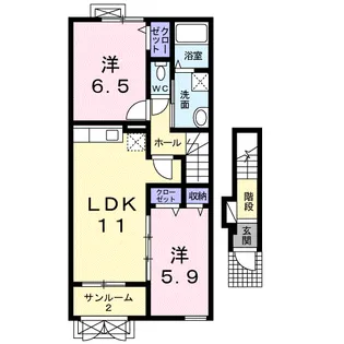 カーサ・ドマーニ・石田【2階】の間取り