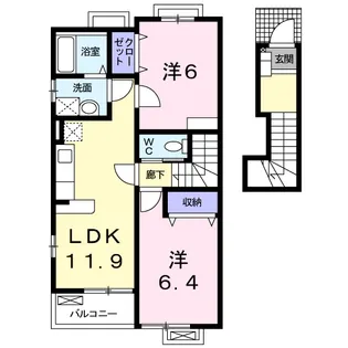 リヴァンスB【2階】の間取り