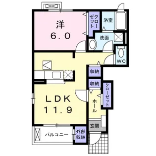グリーンフィールドA【1階】の間取り