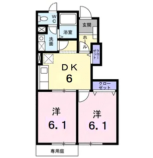 プルミエ・アムールⅡ【1階】の間取り
