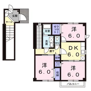 アムールⅡD【2階】の間取り