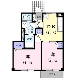 ドムスサンセールⅢA【1階】の間取り