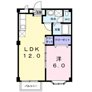 メゾンクレスト【1階】の間取り