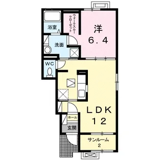 ドムス・ウィスタリアⅢ【1階】の間取り