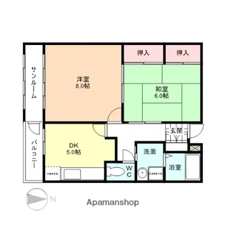 サンポート八日町【2階】の間取り
