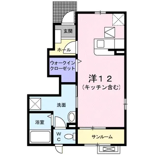 アン ディマンシェ C【1階】の間取り