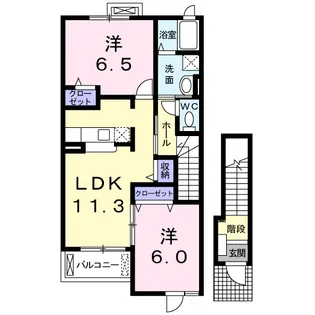 グリーンフィールドD【2階】の間取り