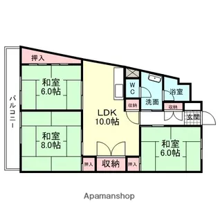 グランドハイツ清水【405号室】の間取り