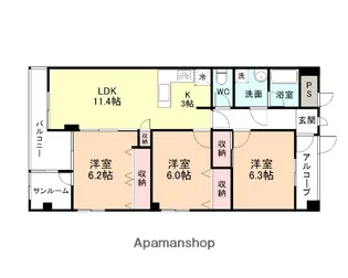さくらいマンション石田浜【305号室】の間取り