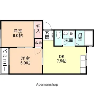 ヴィラ・シャロームⅢ【203号室】の間取り