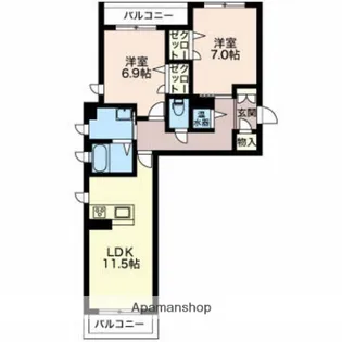 ベル モンターニュ【3階】の間取り