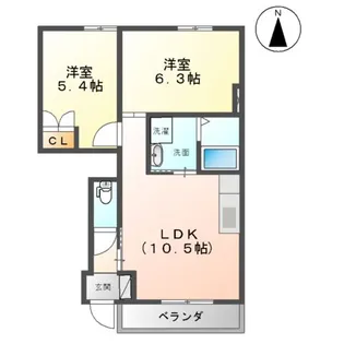 WELCOMEⅢB棟【1階】の間取り