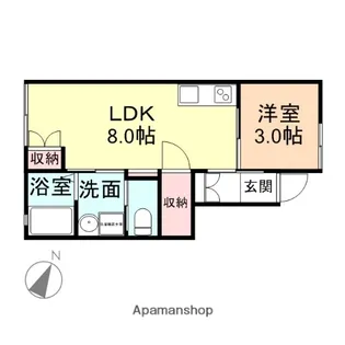 富山県富山市呉羽町【アパート】の間取り