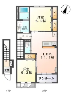 メルヴェーユⅡ【2階】の間取り