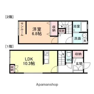 D−BOX田島 B棟【105号室】の間取り