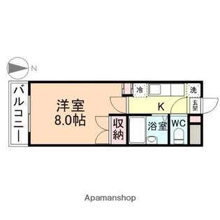 コタージュ弐番館【307号室】の間取り