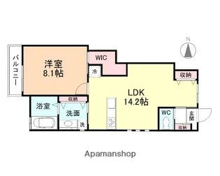 ナチュラルヴィレッジ柳町 B棟【101号室】の間取り