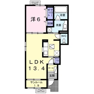 フローラシオン森【1階】の間取り