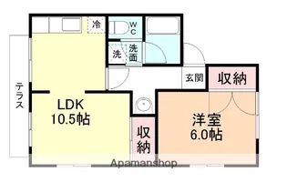 コーポはせがわ A棟・B棟・C棟【C101号室】の間取り