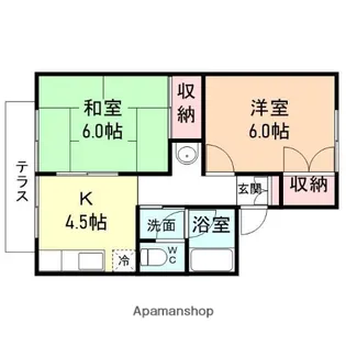 コーポはせがわ A棟・B棟・C棟【1階】の間取り