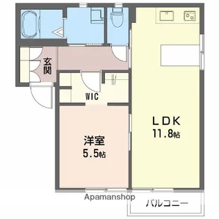 アクシスA【102号室】の間取り