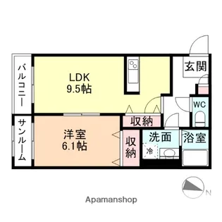 メゾン・ド・セレッソ【101号室】の間取り