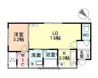 FORTUNA【202号室】の間取り