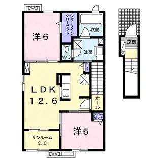 レーヴ・アルカディア【2階】の間取り