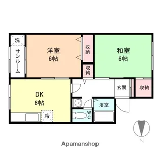 ベルクレージュ・FUJINAGA A棟【2階】の間取り